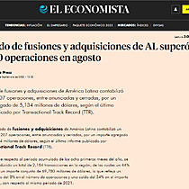 Mercado de fusiones y adquisiciones de AL super las 200 operaciones en agosto